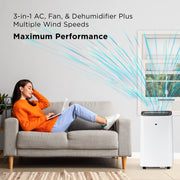 TCL 8,000 BTU Smart Portable Air Conditioner with Fan and Dehumidifier, White, 350 Sq. Ft., Model W8P95-5