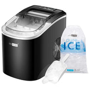 SPECSTAR VH1117-BK Self-Cleaning Portable Countertop Bullet Cubed Ice Maker w/Hand Scoop 10 Ice Bags