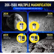 Telescope for Adults and Children, 80mm Aperture, 500mm Portable Refractor Telescope for Astronomy Beginners, with Tripod, Stickers, Smartphone Adapter, and Backpack
