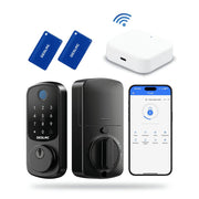 DESLOC B200 WiFi Smart Lock, Fingerprint Keyless Entry, App Remote Control, Front Door Deadbolt, Auto Lock, Black