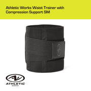 Athletic Works Waist Trainer SM, Adjustable Strap, Compression Support, Black, Fits Waist 27in to 33in - Strengthen Core