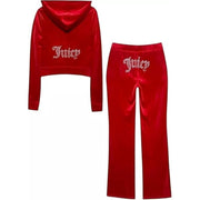 Juicy Couture Velour Tracksuit, Coco Red, Medium - Zipper Closure