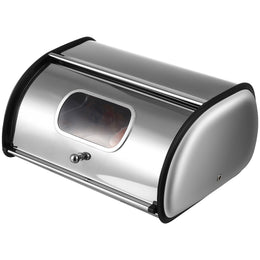 FOMIYES Stainless Steel Bread Storage Box with Lid, Large Capacity Kitchen Bread Keeper, Elegant Design, 13x9x6 in, 16092153518