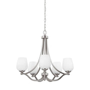 Feiss F2960/5SN 5-Light Chandelier, Satin Nickel Finish