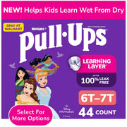 Pull-Ups Girls Potty Training Pants with Learning Layer Technology, Multicolor Disney Princesses, Size 6T-7T (55-75 lbs), 44 Count, 58576