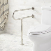 Signature Hardware Pickens U-Shape Grab Bar with Leg Support - Polished Stainless Steel