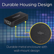 TRENDnet PoE Injector, Gigabit PoE++ 95W, Metal Enclosure, Wall Mount, Black, TPE-119GI
