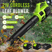 Steelite EDG010 21V Cordless Leaf Blower with 2 x 4.0Ah Battery Packs and Charger