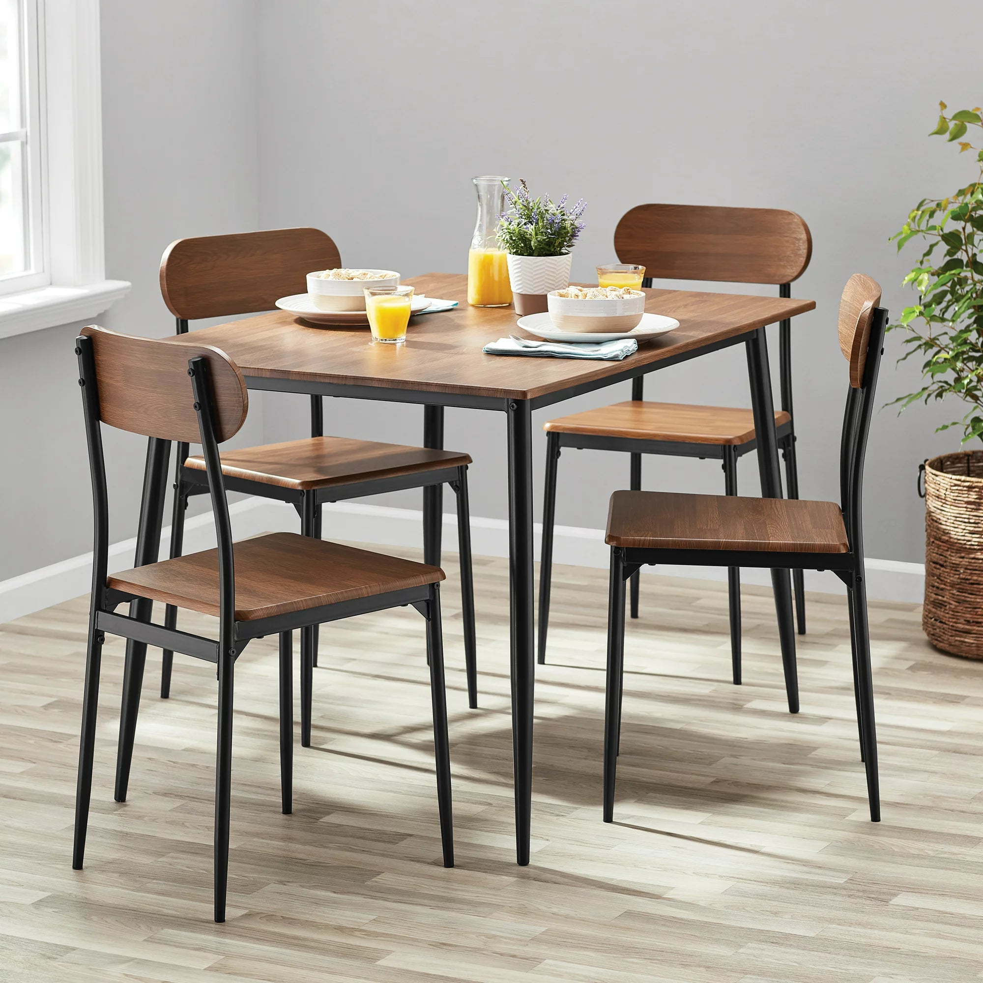 Mainstays MS3336132978 5-Piece Modern Dining Set, Including 1 Table ...
