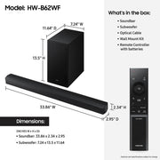 Samsung HW-B62WF/ZA B-series 3.1 Ch DTS Virtual:X Soundbar with Subwoofer, Black