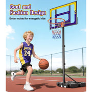 Toremore Kids Portable Basketball Hoop, Stepless Adjustable Height 3.5-7ft, 29-Inch Shatterproof Polycarbonate Backboard, Stable HDPE Base with Wheels