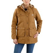 Carhartt Loose-Fit Weathered Washed Duck Coat for Ladies - Carhartt Brown - M