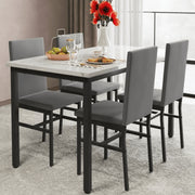 uhomepro 5 Piece Dining Room Table Set, Modern Dining Table Sets with Gray