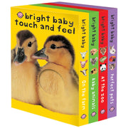Priddy Books US Bright Baby Touch and Feel Boxed Set, Four Interactive Board Books, Farm Animals, Baby Animals, Zoo Animals, Perfect Pets
