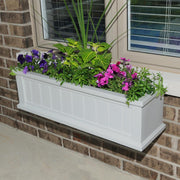 Mayne 11 in. x 48 in. White Cape Cod Window Box-4841-W