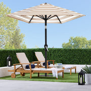 Best Choice Products 10ft Outdoor Steel Market Patio Umbrella, Crank Lift, Push Button Tilt, 6-Rib Frame, Striped Tan, SKY7936
