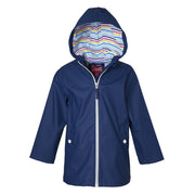 Pink Platinum Girls Full Zip Hooded Rain Jacket, Water-Resistant Polyester, Navy, Sizes 4-16, PP885146