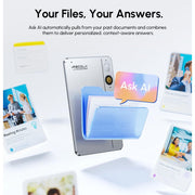 GJGOO AI Voice Recorder & Transcriber with GPT-5 Analysis, 30-Hour Recording, 112-Language Speech-to-Text, Auto Summary, Gray