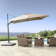10' Square Offset Umbrella with Sunbrella Fabric, Cast Shale