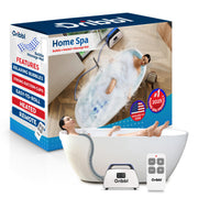 Dribbl Electric Bubble Massage Bathtub Mat, Non-Slip Waterproof Spa Mat with Built-In Heater, Motorized Air Pump, Remote Control, 6-Speed Adjustable Massage, Aqua