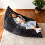 Nalone 4-in-1 Giant Bean Bag Chair, 6.4 FT Memory Foam Filled Convertible Lounger, Large Gray with Removable Washable Cover