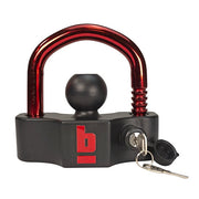 BROK Heavy Duty Universal Coupler Lock, Hardened Steel Shackle, Red E-Coat Finish, Fits 1 7/8