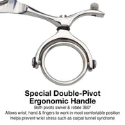 Olivia Garden SwivelCut Hairdressing Shears Set, 5.75 in, Steel Alloy Blades, Ergonomic Swivel Handle, Intro Case with The Edge Razor and Accessories, 640-SWC02