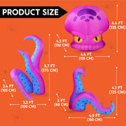 Joyfy Halloween Inflatable Octopus with Tentacles, Built-in LED Lights, 10 ft Long Outdoor Decoration