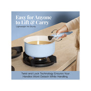 Gotham Steel 18-Pc. Removeable Handle Cookware Set - LT BLUE ONE SIZE