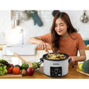 Gourmia GSC517W 4.5 QT Programmable Slow Cooker, 5 Presets, Keep Warm, White