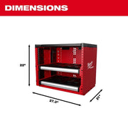 Milwaukee Electric PACKOUT Steel Storage Rack, Modular Sliding Drawers, Customizable Layout, Red/Black, 48-21-8000