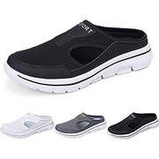 Meaboots Men's Sports Sandals, Breathable Mesh Upper, Orthopedic Support, Wide Fit, Flat Heel, Black