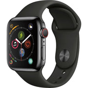 Apple Watch Gen 4 Series 4 Cell 40mm Space Black Stainless Steel - Black Sport Band MTUN2LL/A