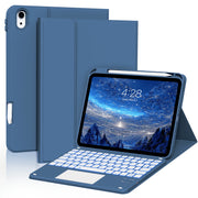 Aoub A3354 Touchpad Keyboard Case for iPad A16 11th Generation 11in and iPad 10th Generation 10.9in, Backlit Magnetic Detachable Wireless Bluetooth Keyboard, Navy Blue