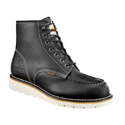 Carhartt Men's 6 Inch Moc Toe Soft Toe Waterproof Work Boots, Black Oil-Tanned Leather, Size 11, CMW6191