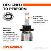 Sylvania H13 LED Fog Lights, 6000K Cool White, Long-Lasting, No Polarity, 2 Pack