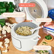 Beautiful 14-Cup Electric Rice and Grain Cooker with EverGood Ceramic Nonstick Coating, Sage Green, 19857