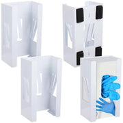 Chewoof 4 Pcs Glove Box Holders Wall Mounted Metal Glove Dispensers White Towel Wipe Tissue Box Holders Tool Box Racks for Homes Offices Hospitals Work