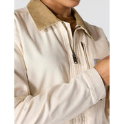 Carhartt Women's Iconic Crawford Detroit Work Jacket, Rugged Flex Stretch Canvas, Natural, Loose Fit, Corduroy-Lined Collar, 2X, 106208