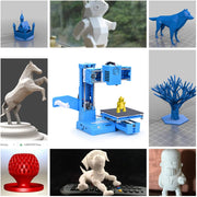 Shieny K9 3D Printer for Kids, 100x100x100mm Print Size, Removable Platform, One-Key Printing, PLA Filament Included, Blue