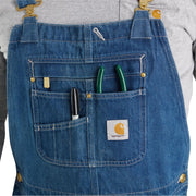 Carhartt 104672-DST Loose-Fit Denim Bib Overalls for Men, Darkstone, 42x34
