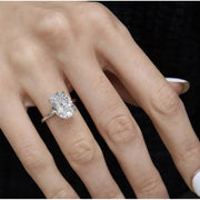 Tper Valley 3.5 Carat Oval Cut Moissanite Engagement Ring, Sterling Silver, Solitaire Design, Sizes 5-9