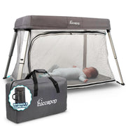 Hiccapop TravelPod Portable Crib Playard, Lightweight Foldable Travel Crib for Baby and Toddlers with Zippered Door, Waterproof Base, Carry Bag, HPR-TPOD