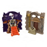 Mattel Masters of the Universe Battle for Eternia 2-in-1 Foldable Action Toy Playset with Castle Grayskull, Snake Mountain, and Exclusive Golden Armor Skeletor Figure JKN95
