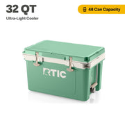 RTIC 92281888 32 QT Ultra-Light Hard Sided Cooler, 48 Can Capacity, Sage Green,