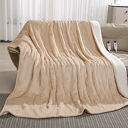 Marnur 1015598 Electric Heated Blanket With Dual Controllers, Queen Beige
