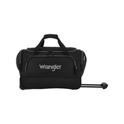 Wrangler 21 Deluxe Rolling Travel Duffel, Black, 900 Denier Polyester, Telescopic Handle, In-Line Skate Wheels, WR-23021-001