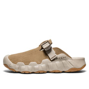 KEEN Hyperport Clog Leather Men's Casual Footwear, Adjustable Slip-On, Premium Leather Upper, High-Traction Rubber Outsole, Cushioned Polyester Insole, Cornstalk/Plaza Taupe, Size 11.5 D, 1030763