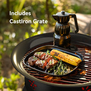 CHITOOMA 2597551246984 24 inch Portable Fire Pits with Grill
