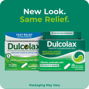 Dulcolax Medicated Stimulant Laxative Suppositories, Bisacodyl 10 mg, Comfort-Shaped, Fast Relief, 28 Count